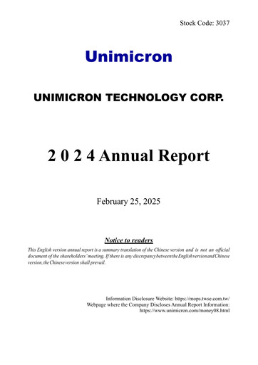 Vorschaubild Unimicron Jahresbericht 2024