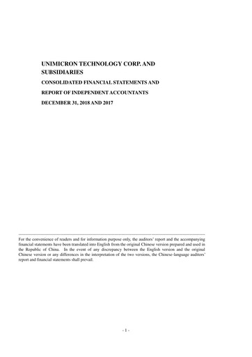 Thumbnail Unimicron Financial Statement 2018