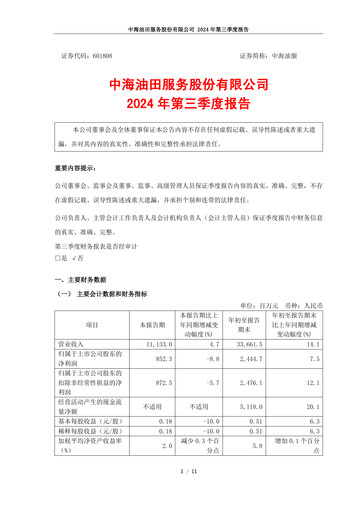 Thumbnail China Oilfield Services
 Quarterly Report 2024-q3