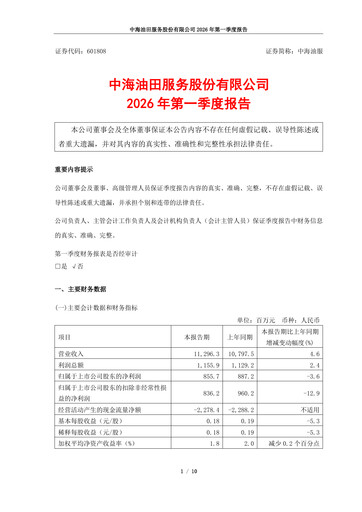 Thumbnail China Oilfield Services
 Quarterly Report 2026-q1