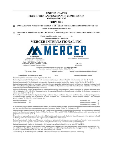 Thumbnail Mercer International Annual Report 2024