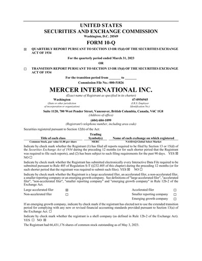 Thumbnail Mercer International Quarterly Report 2023-q1