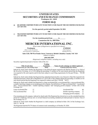 Thumbnail Mercer International Quarterly Report 2024-q3