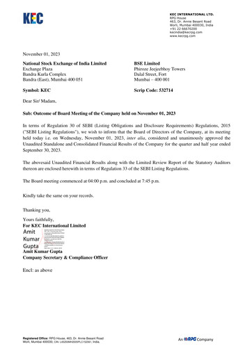 Thumbnail KEC International
 Quarterly Report 2023-q2