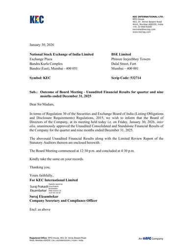 Thumbnail KEC International
 Quarterly Report 2025-q3