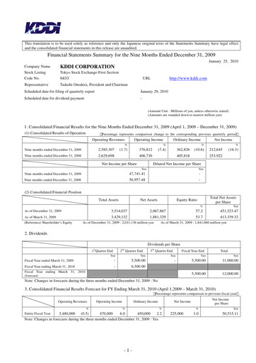 Vorschaubild KDDI Finanzmitteilung 2009-9m
