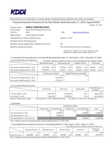 Vorschaubild KDDI Finanzmitteilung 2010-9m