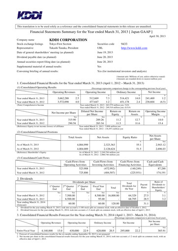 Vorschaubild KDDI Finanzmitteilung 2012