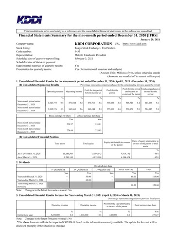 Vorschaubild KDDI Finanzmitteilung 2020-9m