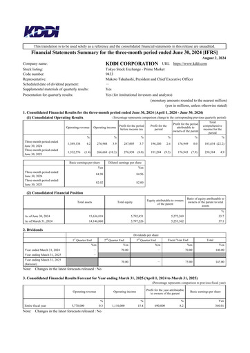 Vorschaubild KDDI Finanzmitteilung 2024-q1