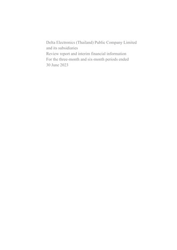Thumbnail Delta Electronics (Thailand) Quarterly Report 2023-q2