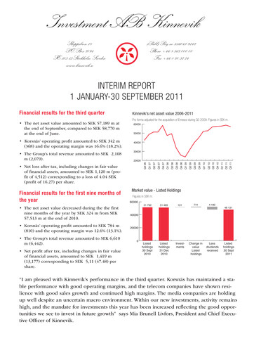 Thumbnail Kinnevik Quarterly Report 2011-q3