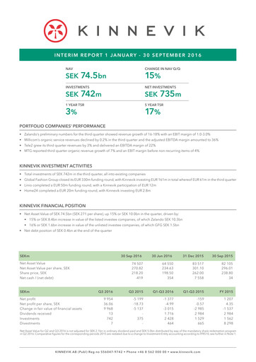 Thumbnail Kinnevik Quarterly Report 2016-q3