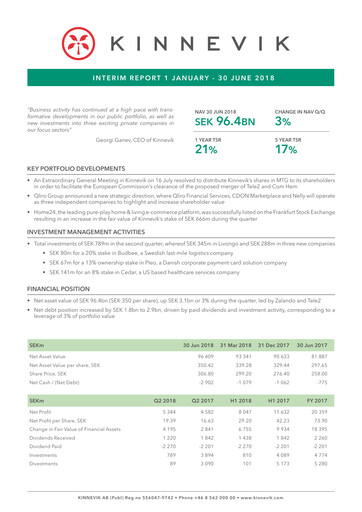 Thumbnail Kinnevik Quarterly Report 2018-q2
