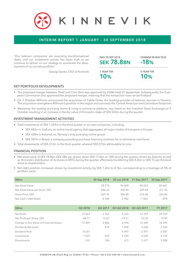Thumbnail Kinnevik Quarterly Report 2018-q3