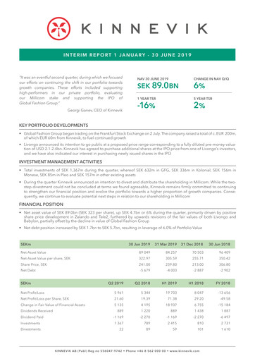 Thumbnail Kinnevik Quarterly Report 2019-q2