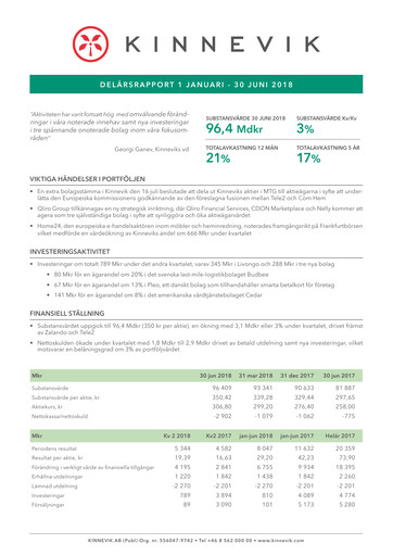 Thumbnail Kinnevik Quarterly Report 2018-q2