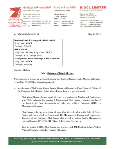 Thumbnail KIOCL Quarterly Report 2023-q4