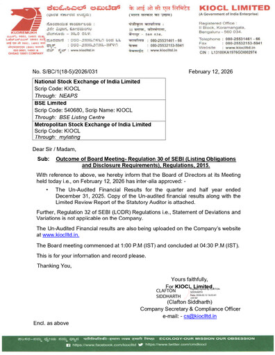 Thumbnail KIOCL Quarterly Report 2025-q3