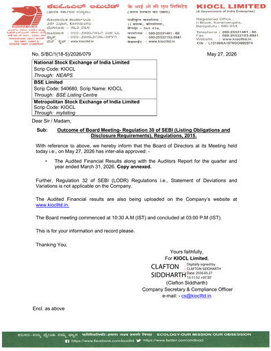 Thumbnail KIOCL Quarterly Report 2026-q4