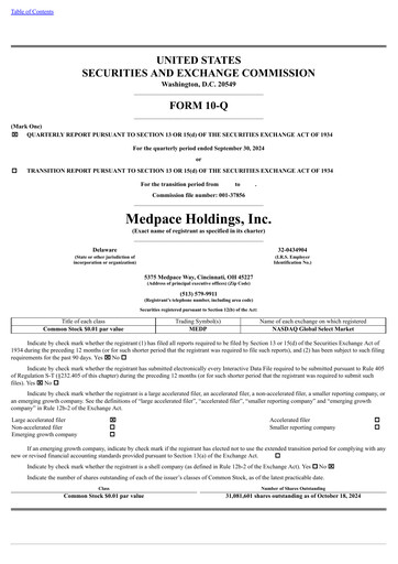 Thumbnail Medpace Quarterly Report 2024-q3