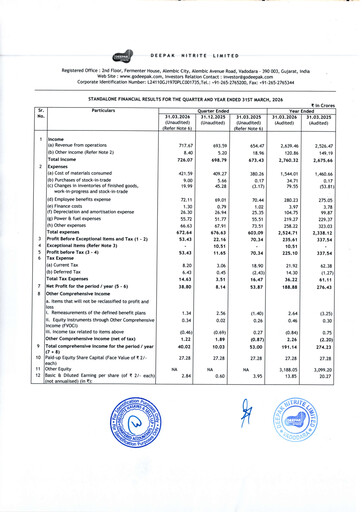 Thumbnail Deepak Nitrite Financial Statement 2025-2026