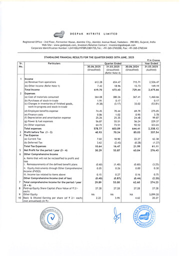 Vorschaubild Deepak Nitrite Quartalsbericht 2025-q1
