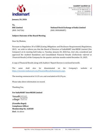 Thumbnail IndiaMART Quarterly Report 2026-q3