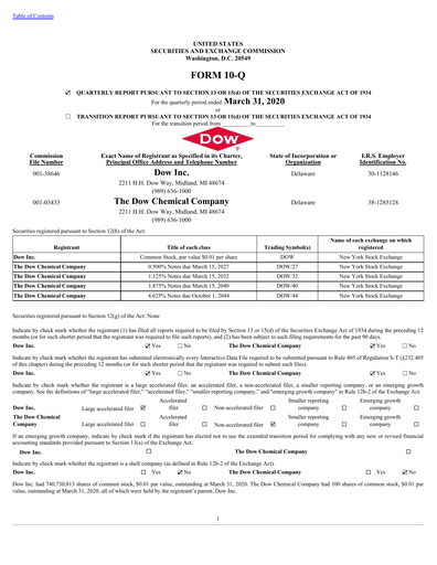 Thumbnail Dow Quarterly Report 2020-q1