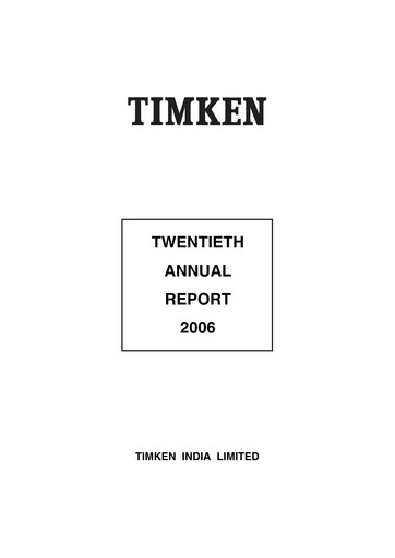 Thumbnail Timken India Annual Report 2006