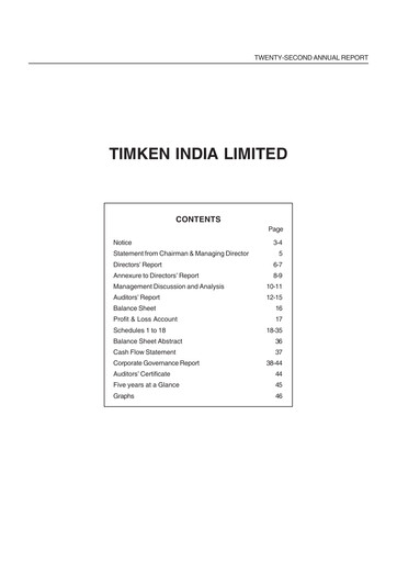 Thumbnail Timken India Annual Report 2008