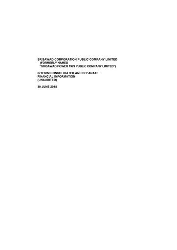 Thumbnail Srisawad Corporation Quarterly Report 2018-q2