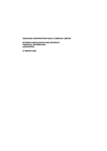 Thumbnail Srisawad Corporation Quarterly Report 2022-q1