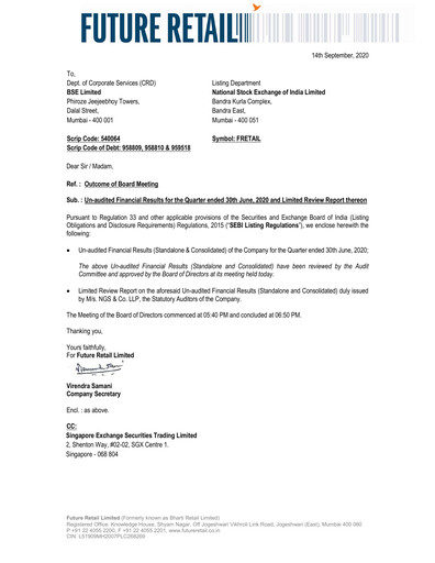 Thumbnail Future Retail
 Quarterly Report 2020-q1