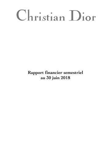Thumbnail Dior Half-year Report 2018-h1