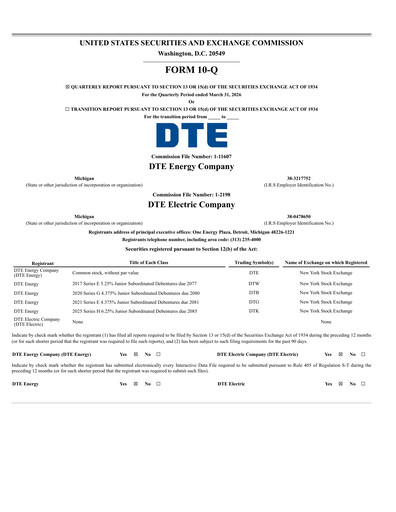 Thumbnail DTE Energy
 Quarterly Report 2026-q1