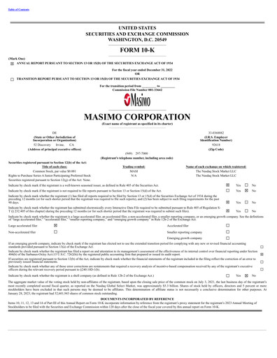 Thumbnail Masimo Annual Report 2022