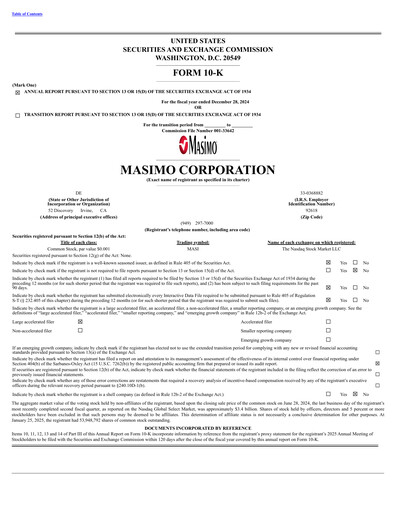 Thumbnail Masimo Annual Report 2024