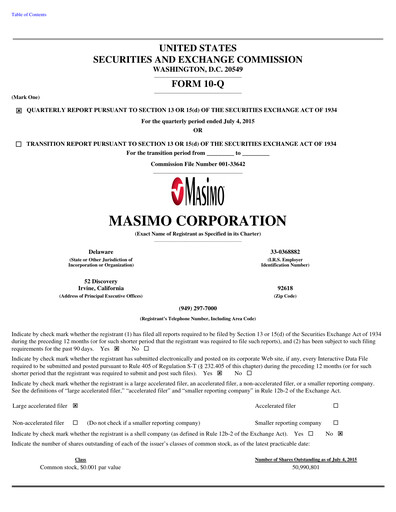 Thumbnail Masimo Quarterly Report 2015-q2