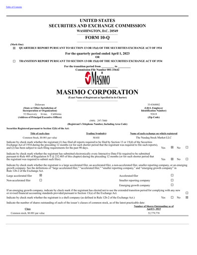 Thumbnail Masimo Quarterly Report 2023-q1