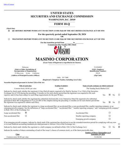 Thumbnail Masimo Quarterly Report 2024-q3