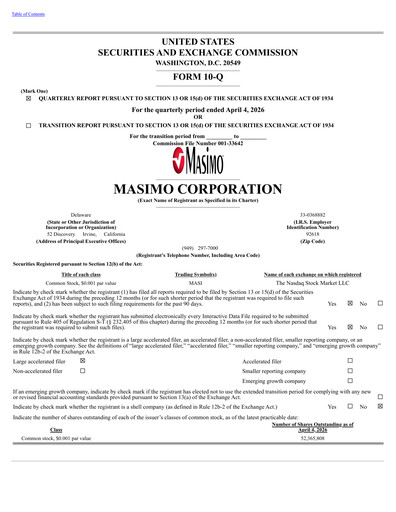 Thumbnail Masimo Quarterly Report 2026-q1