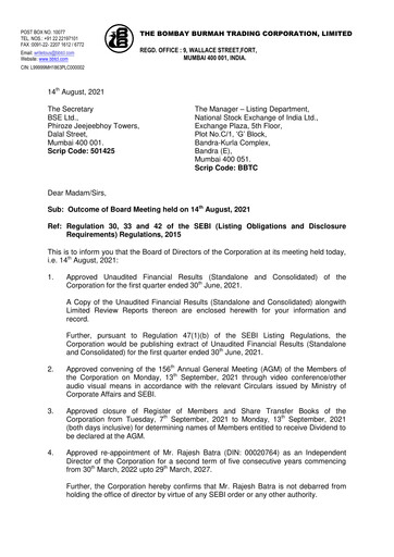 Thumbnail Bombay Burmah Quarterly Report 2021-q1