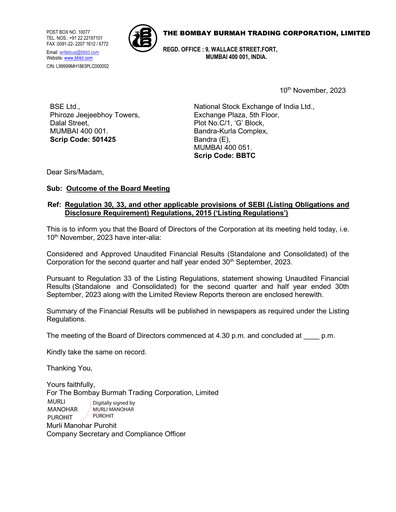 Vorschaubild Bombay Burmah Quartalsbericht 2023-q2