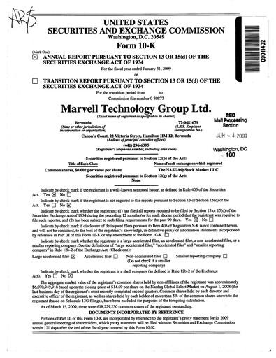 Thumbnail Marvell Technology Annual Report 2009