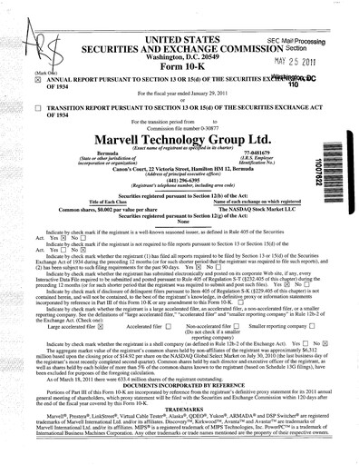 Thumbnail Marvell Technology Annual Report 2011
