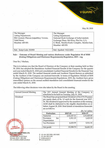 Thumbnail V-Guard Industries
 Financial Statement 2017-2018