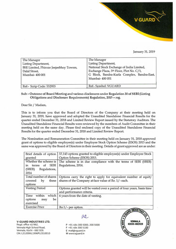 Thumbnail V-Guard Industries
 Quarterly Report 2018-q3