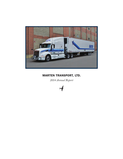 Thumbnail Marten Transport Annual Report 2014