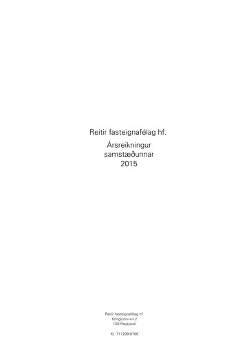 Thumbnail Reitir fasteignafélag Financial Statement 2015